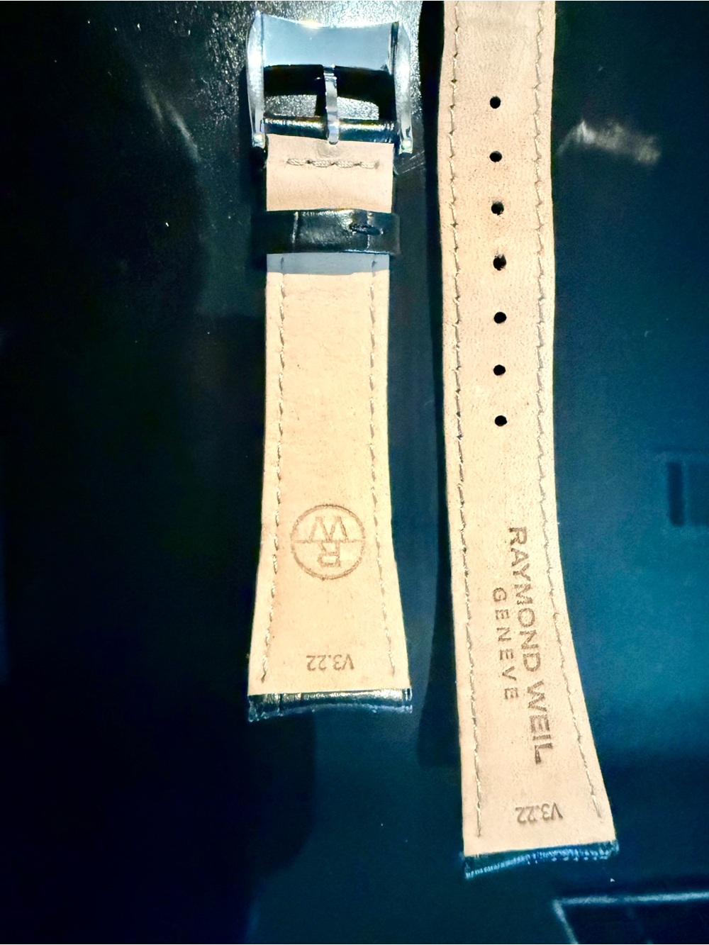 Raymond Weil Silver Dial Moonphase Watch with Black Leather Strap - Picture 8 of 8